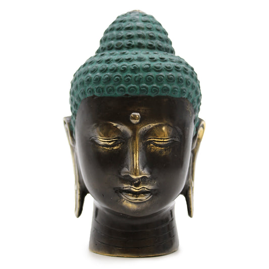 Large Antique Brass Buddha Head