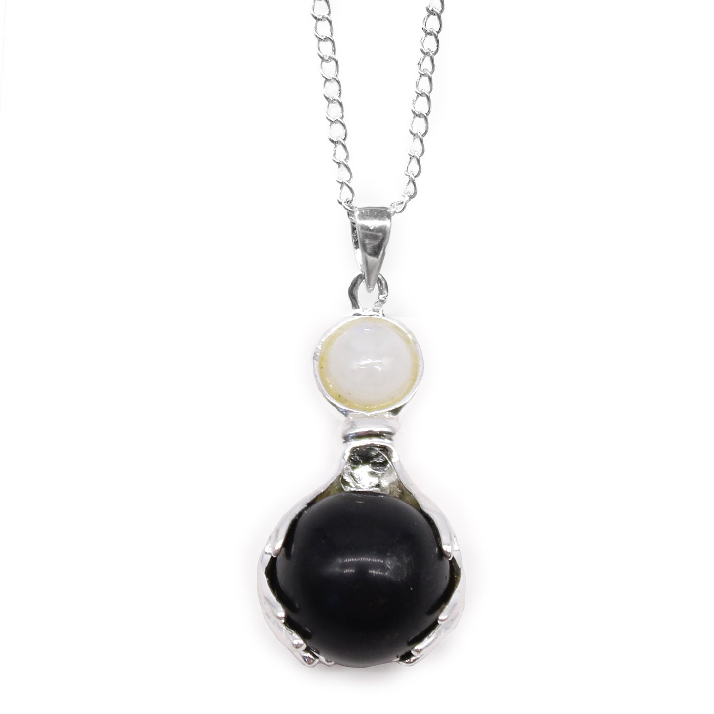 Gemstone Healing Hands Pendant - Black Agate