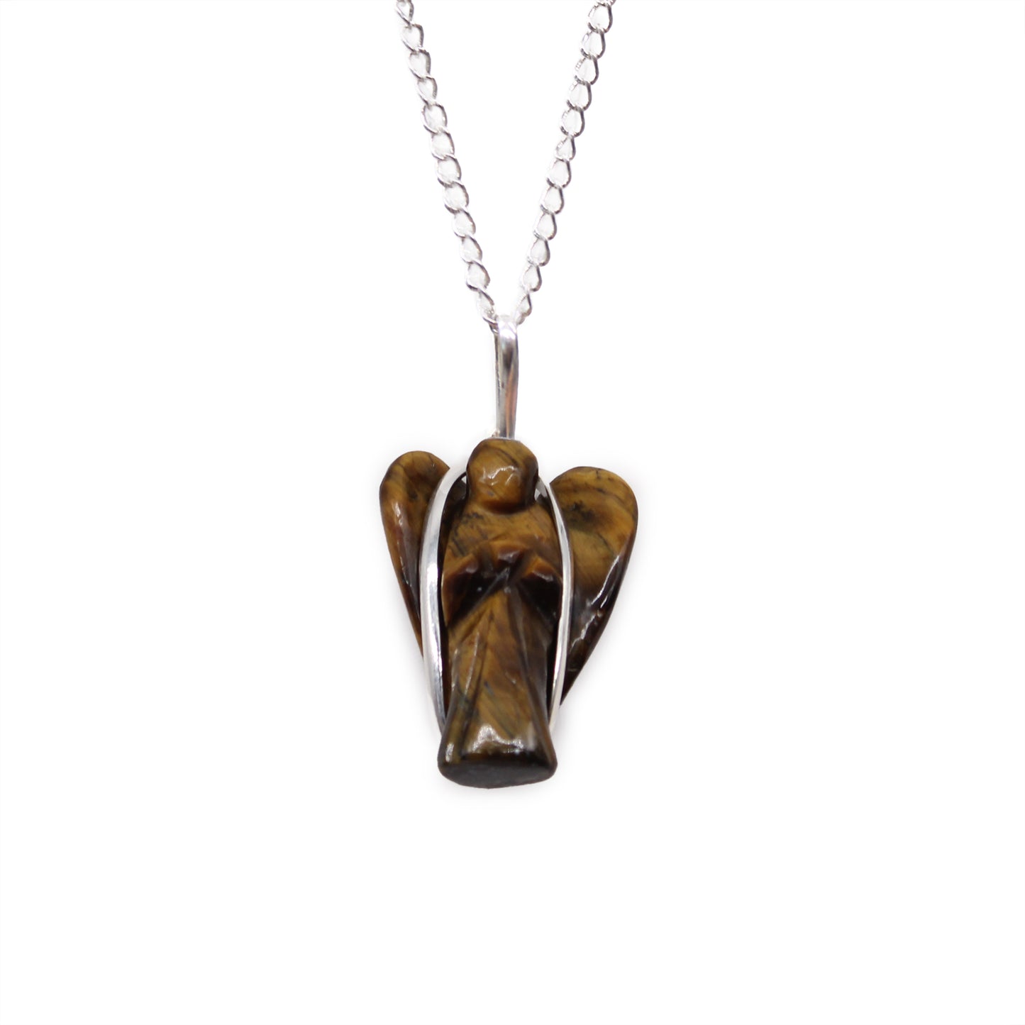 Gemstone Guardian Angel Pendant - Tiger Eye