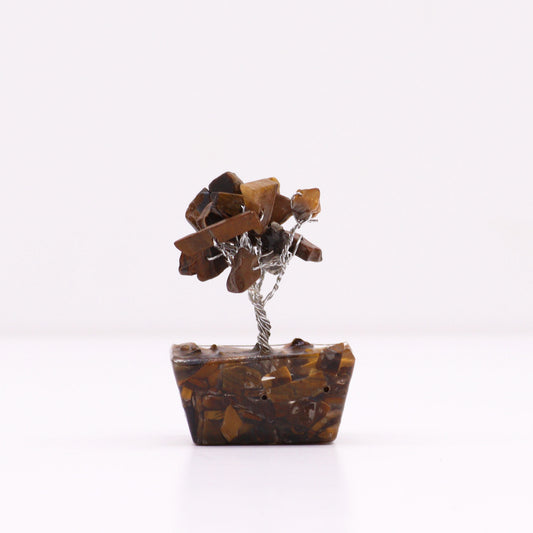 Mini Gemstone Tree On Orgonite Base - Tigereye (15 stones)