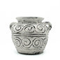 Greek Clay Plant Pot With Handles - Cream 15cm