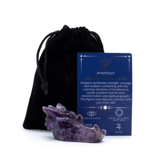 Gemstone Large Dragon Head- Amethyst