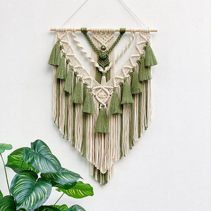 Macrame Woven Wall Hanging – Boho Chic Geometric Art Decor