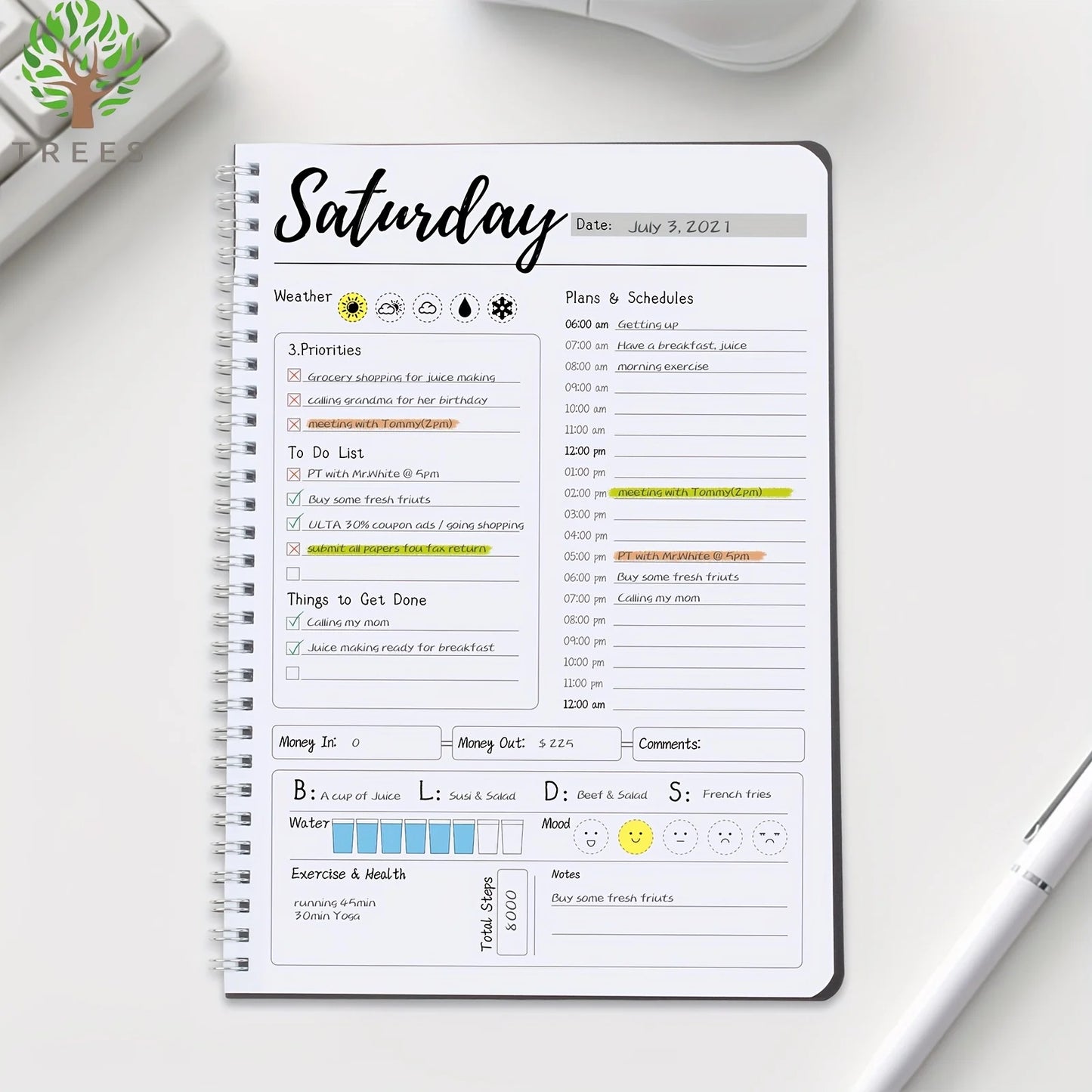 Undated 7-Day Weekly Planner – Stay Organized & On Track