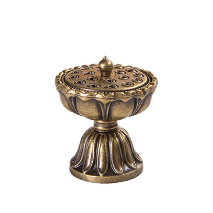 Vintage Brass Lotus Incense Burner | Exquisite Buddhist Censer