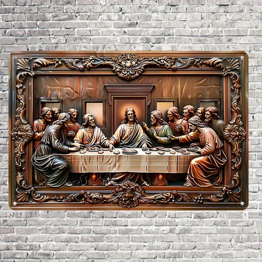 The Last Supper Relief Art – Boho Aluminum Wall Hanging Decor