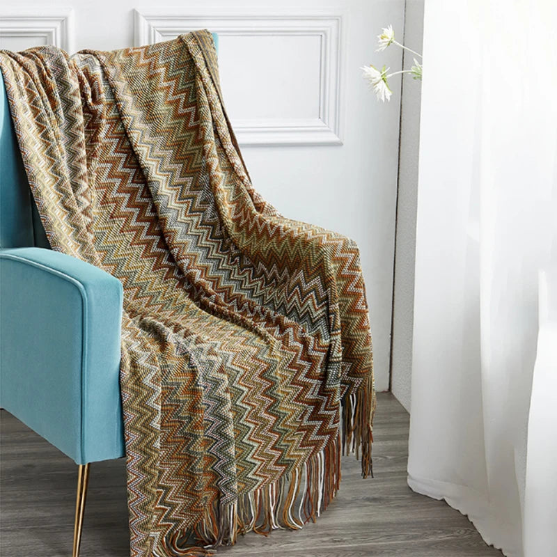 Boho Aztec Woven Blanket – Southwestern Geometric Throw for Cozy & Stylish Living