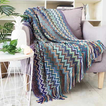 Boho Aztec Woven Blanket – Southwestern Geometric Throw for Cozy & Stylish Living