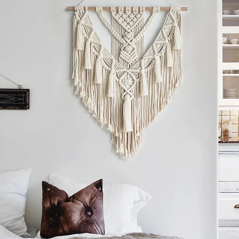 Macrame Woven Wall Hanging – Boho Chic Geometric Art Decor