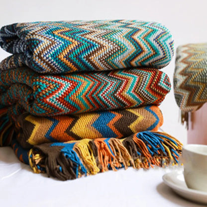 Boho Aztec Woven Blanket – Southwestern Geometric Throw for Cozy & Stylish Living