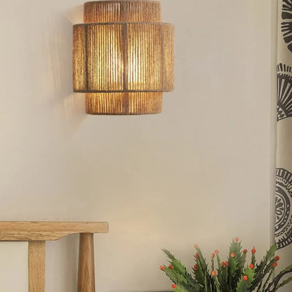 Retro Rattan Weaving Wall Lamp – Handcrafted Elegance for Cozy Spaces