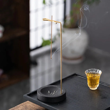 Creative Upside-Down Incense Burner – Wooden & Metal Aromatherapy Holder