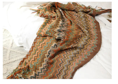 Boho Aztec Woven Blanket – Southwestern Geometric Throw for Cozy & Stylish Living