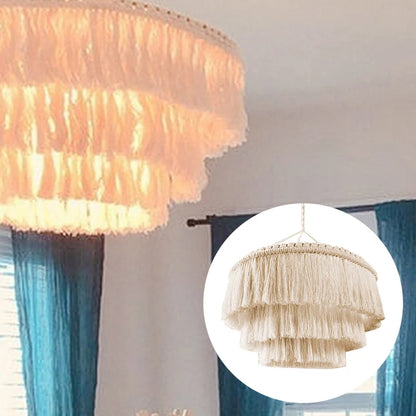 Nordic Boho Macrame Hanging Lampshade – Handwoven Elegance for a Cozy Home