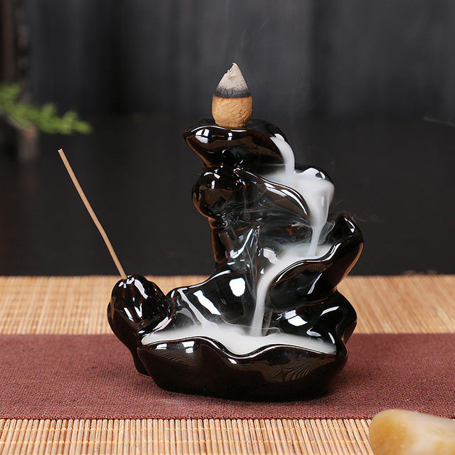 Ceramic Backflow Incense Burner – Zen Home & Meditation Decor