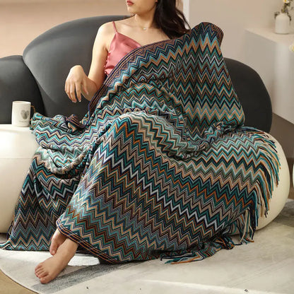 Boho Aztec Woven Blanket – Southwestern Geometric Throw for Cozy & Stylish Living