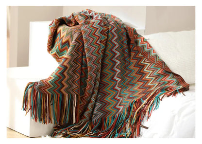 Boho Aztec Woven Blanket – Southwestern Geometric Throw for Cozy & Stylish Living