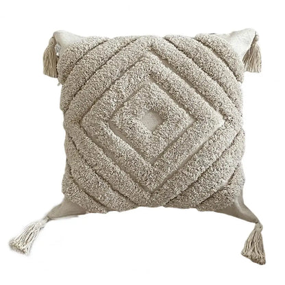 Bohemian Ethnic Tassel Throw Pillowcase – Embroidered & Tufted Home Decor