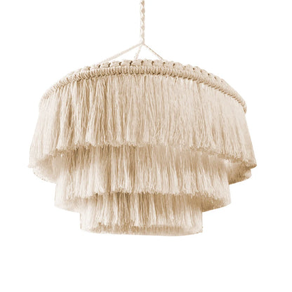 Nordic Boho Macrame Hanging Lampshade – Handwoven Elegance for a Cozy Home