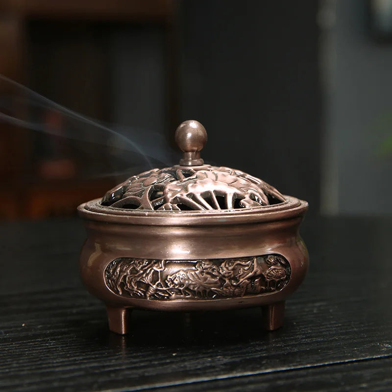 Vintage Brass Lotus Incense Burner | Exquisite Buddhist Censer