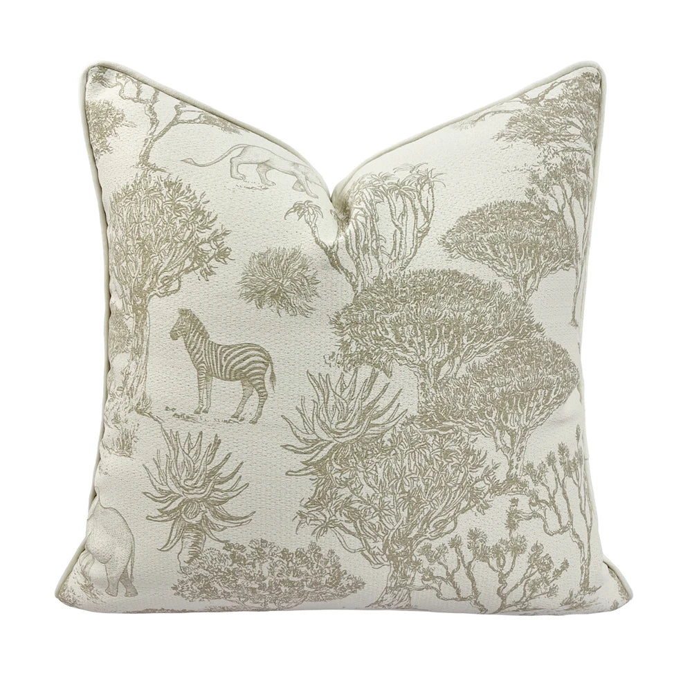 Fashion Print Animal Cushion Cover – Soft Decorative Pillow Case in Beige