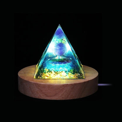 Orgonite Energy Pyramid – Amethyst & Peridot Reiki Chakra Generator