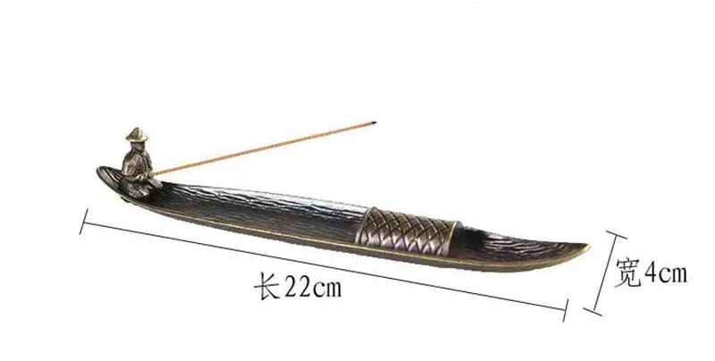 Japanese-Style Fishing Boat Incense Holder – Elegant Aromatherapy Déco