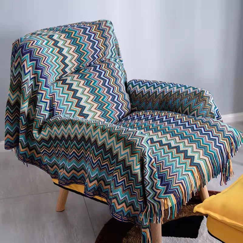 Boho Aztec Woven Blanket – Southwestern Geometric Throw for Cozy & Stylish Living