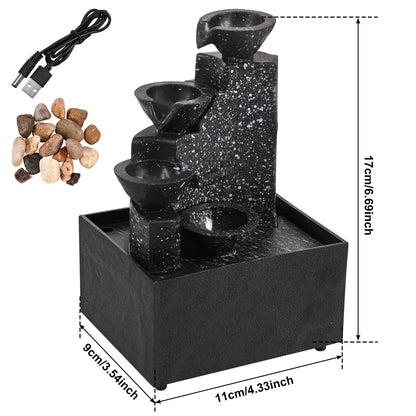 Tabletop Waterfall Fountain – Relaxation & Meditation Décor