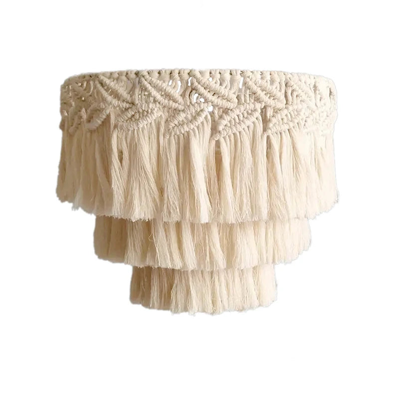 Nordic Boho Macrame Hanging Lampshade – Handwoven Elegance for a Cozy Home