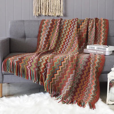 Boho Aztec Woven Blanket – Southwestern Geometric Throw for Cozy & Stylish Living