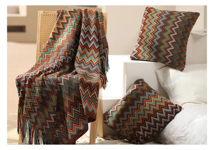 Boho Aztec Woven Blanket – Southwestern Geometric Throw for Cozy & Stylish Living