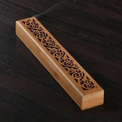 Natural Bamboo Incense Burner & Storage Box – Aromatherapy Essentials