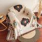 Boho Aztec Throw Blanket – Southwestern Geometric Woven Blanket with Tassels