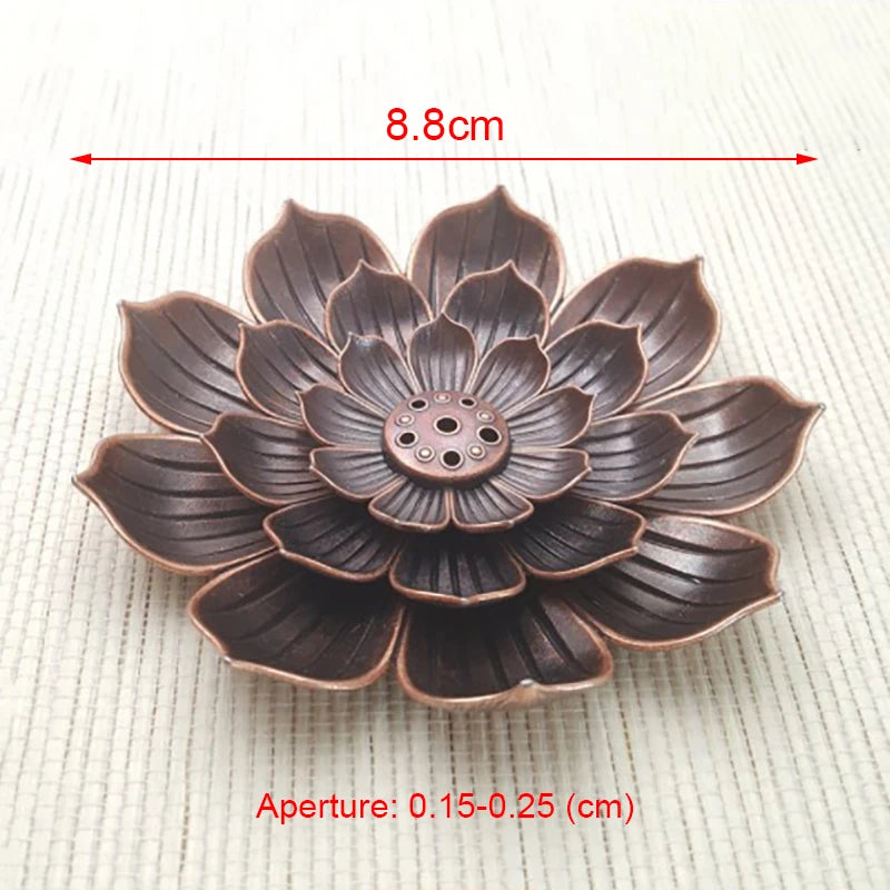 Meditation Buddha Sandalwood Incense Holder – Lotus Flower Catcher Plate