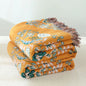 Floral Cotton Gauze Tassel Blanket – Soft, Breathable & Elegant All-Season Comfort