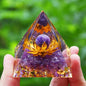 Orgonite Energy Pyramid – Amethyst & Peridot Reiki Chakra Generator