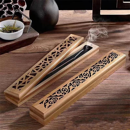 Natural Bamboo Incense Burner & Storage Box – Aromatherapy Essentials