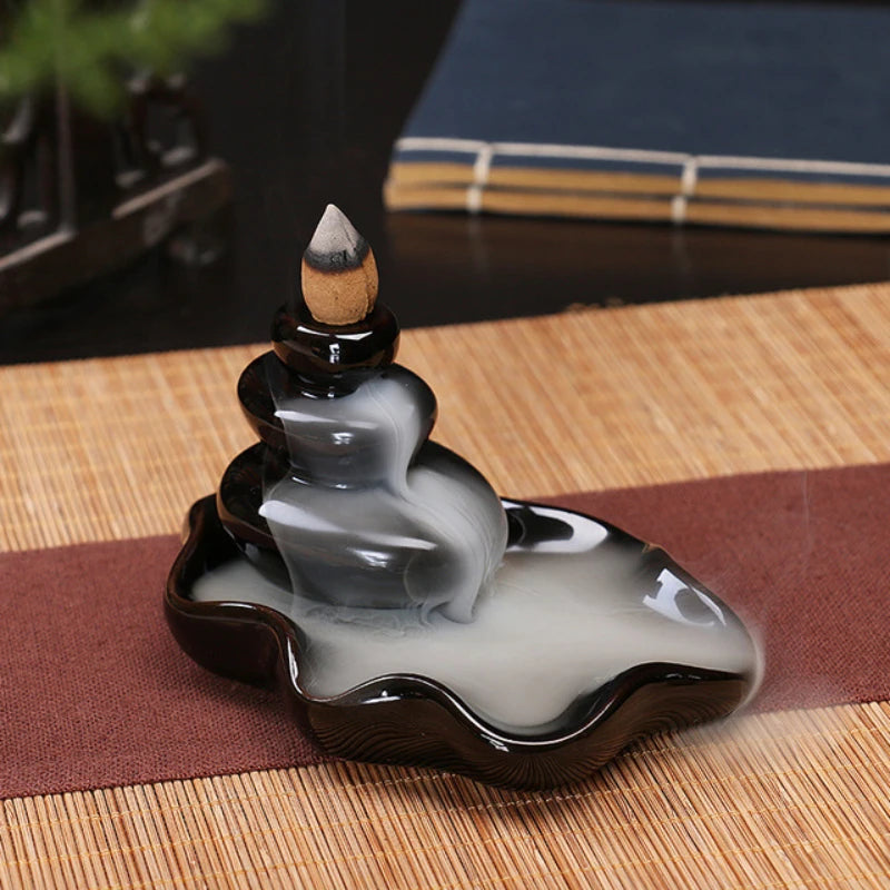 Ceramic Backflow Incense Burner – Zen Home & Meditation Decor