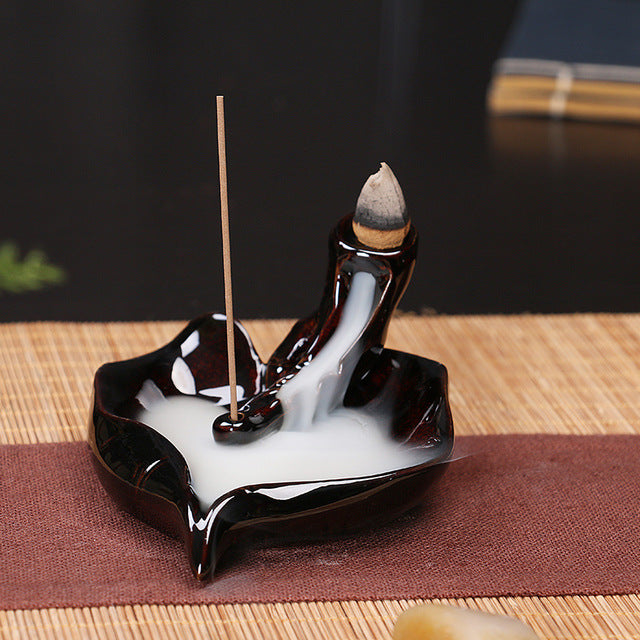 Ceramic Backflow Incense Burner – Zen Home & Meditation Decor