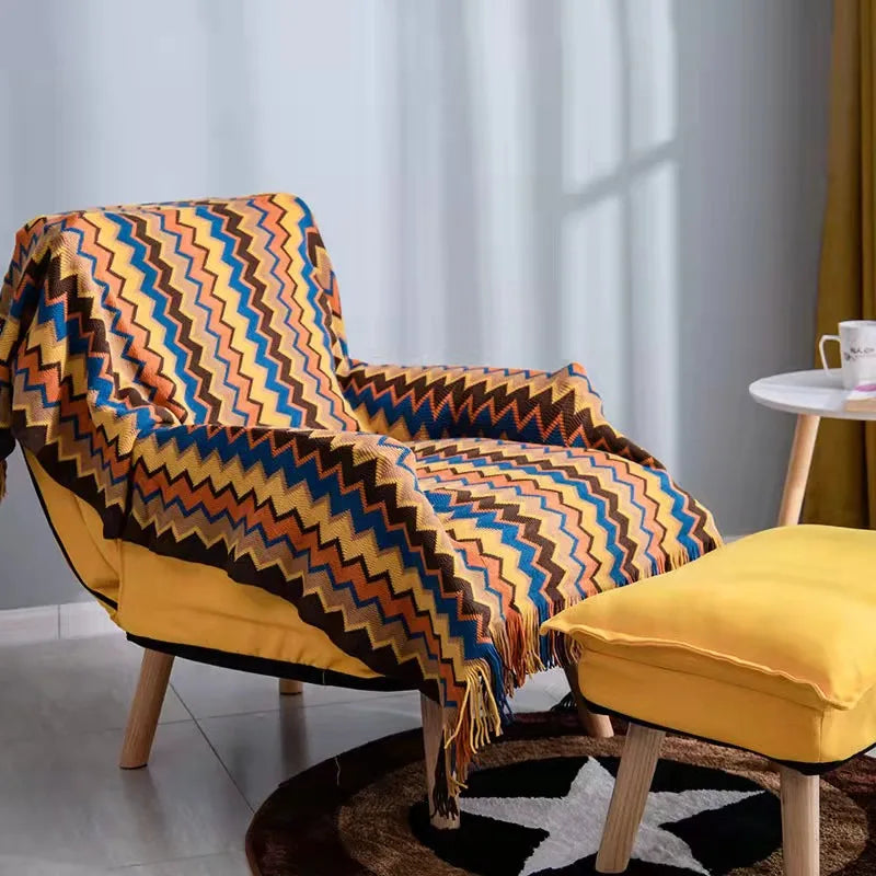 Boho Aztec Woven Blanket – Southwestern Geometric Throw for Cozy & Stylish Living