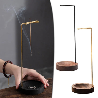 Creative Upside-Down Incense Burner – Wooden & Metal Aromatherapy Holder