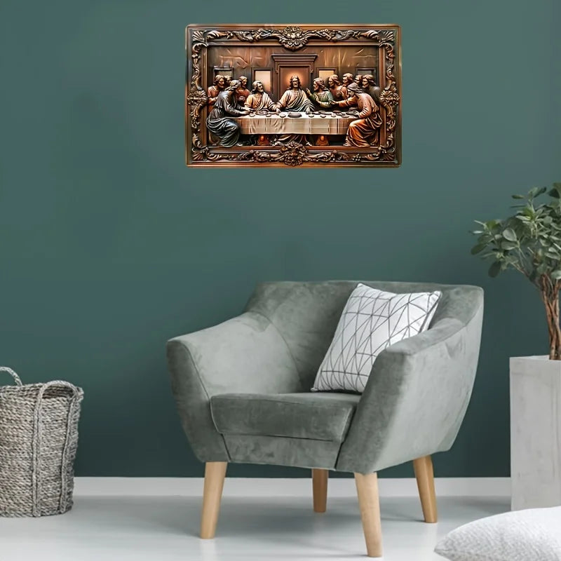 The Last Supper Relief Art – Boho Aluminum Wall Hanging Decor