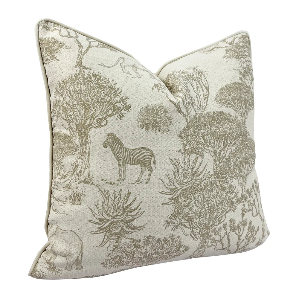 Fashion Print Animal Cushion Cover – Soft Decorative Pillow Case in Beige