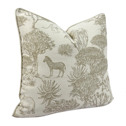Fashion Print Animal Cushion Cover – Soft Decorative Pillow Case in Beige