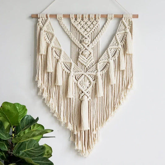 Macrame Woven Wall Hanging – Boho Chic Geometric Art Decor