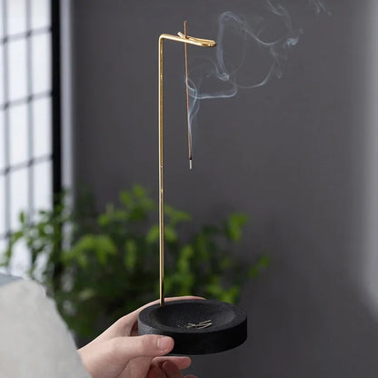 Creative Upside-Down Incense Burner – Wooden & Metal Aromatherapy Holder